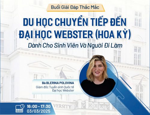 Giao lưu: Du học chuyển tiếp đến ĐH Webster (Hoa Kỳ) cho SV & người đi làm [16h-17h30, 3/3/2025]