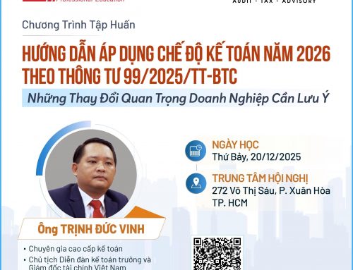 Chương trình tập huấn “Hướng dẫn áp dụng chế độ kế toán 2026 theo Thông tư 99/2025/TT-BTC” [20/12/2025]