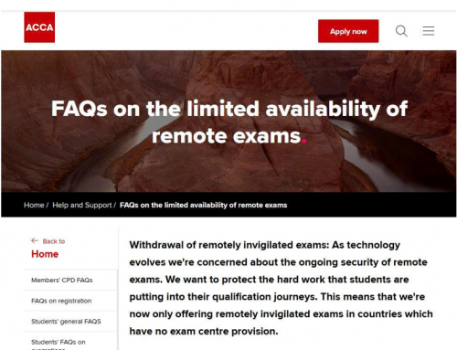 Cập nhật mới nhất từ Hiệp hội ACCA: Từ tháng 11/2025, chính thức ngừng hình thức thi tại nhà có giám sát (Remote)